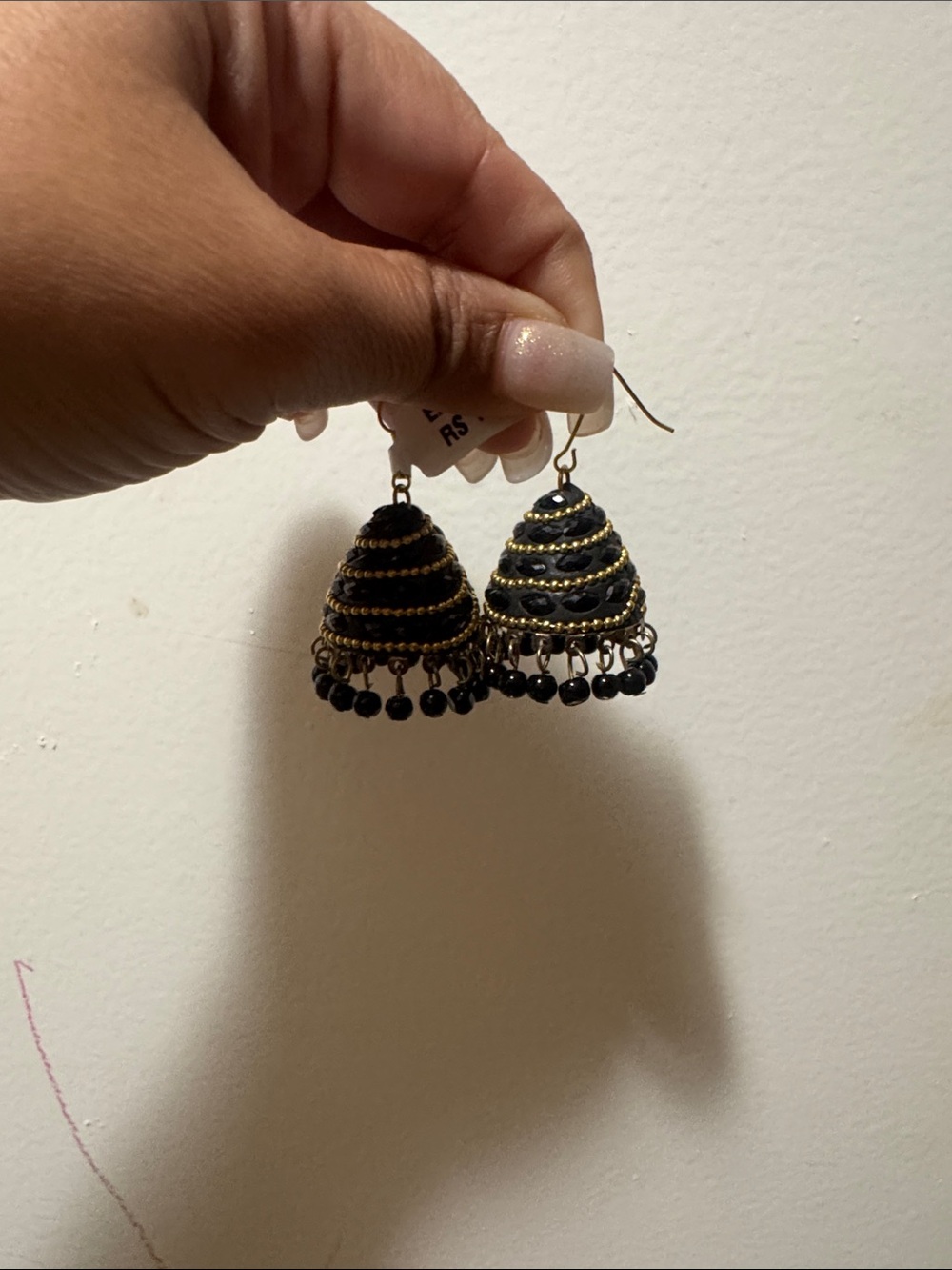 Handcrafted Black and Gold Jhumka Earrings - Women Jewelry